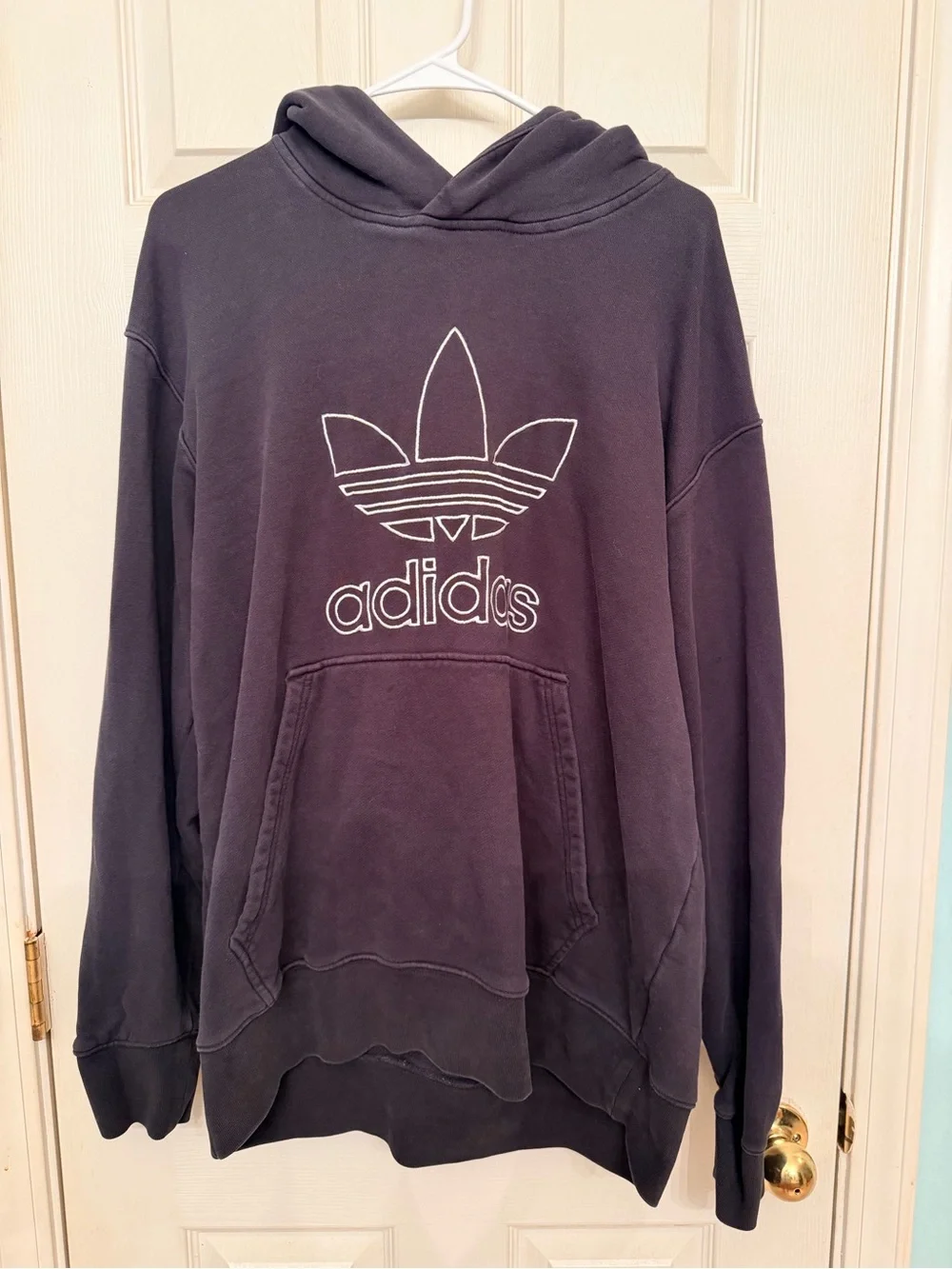 Adidas Pullover Hoodie in Washed Black